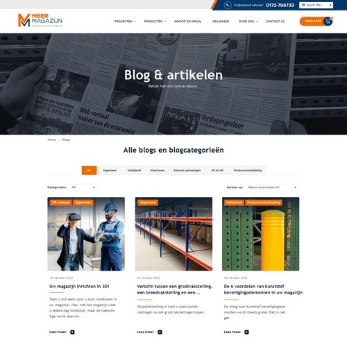 Creative website templates for a leading pallet racks company_ Meermagazijn Design by Aj3664