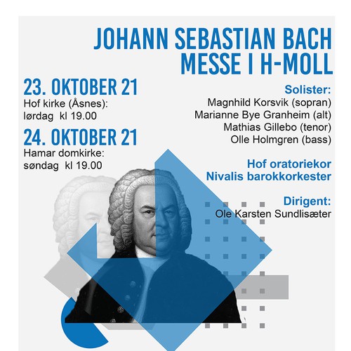 Poster for a choir concert performing Bach's Mass in B minor Réalisé par Sunamita Silva