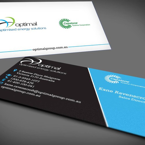 Create new business cards for Optimal Group Design réalisé par Creative Catcher