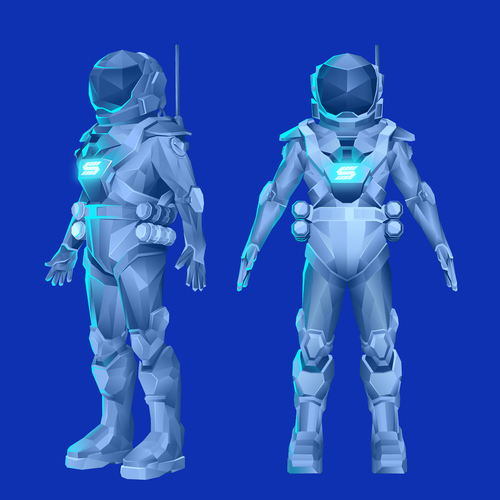Design di Statellite needs a futuristic low poly astronaut brand mascot! di Terwèlu