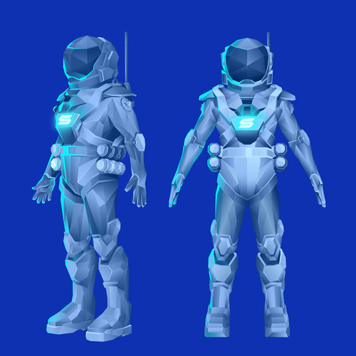 Statellite needs a futuristic low poly astronaut brand mascot! Design by Terwèlu