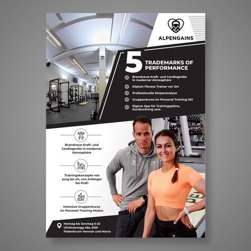 Design di a5 poster design for special gym in the mountains / Community & Training... di Dzhafir