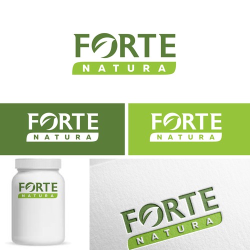 Forte Natura Logo that emphasizes on the word Forte (big) for natural health supplements Design by Gemera