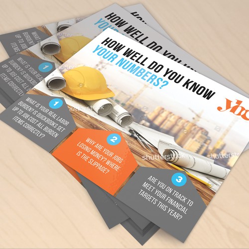 Fun postcard/flier marketing bookkeeping support to general contractors Design por Mr.TK