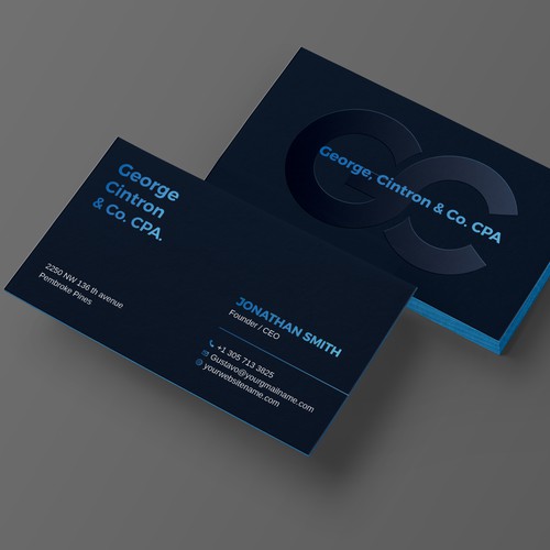 George, Cintron & Co. CPA - Business Card Design réalisé par Rakibh