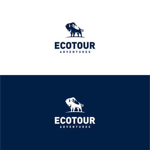 Creative Eco Tour logo integrating mountain  & bison Design by Unintended93