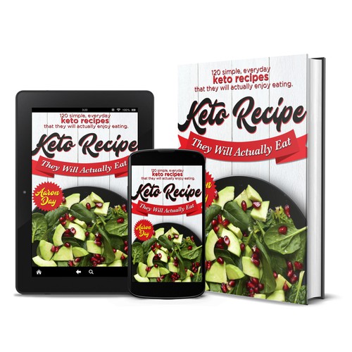 Diseño de Design Healthy Ketogenic Recipe Book Cover de arté digital graphics