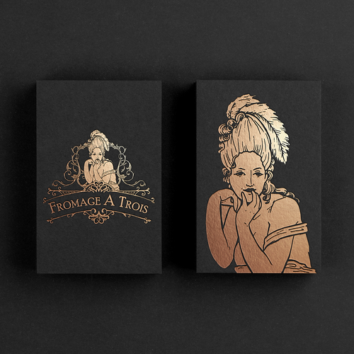 Vintage French-style logo with a scandalous twist! Design by Ameline Studio