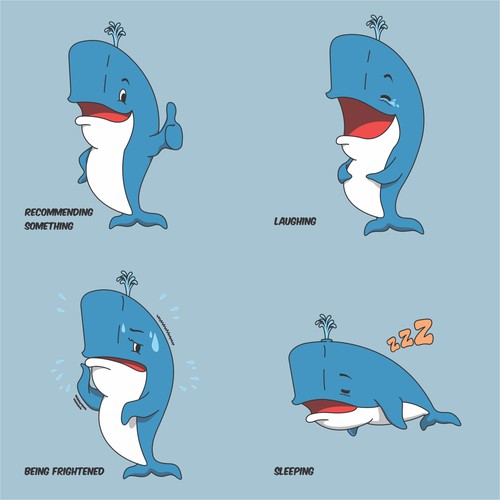 Create a fun Whale-Mascot for my Website about Mobile Phones Réalisé par Bhara T. Aditya