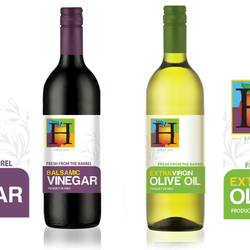Olive Oil & Balsamic Vinegar label for Horrocks Farm Market Design by TokyoBrandHouse_
