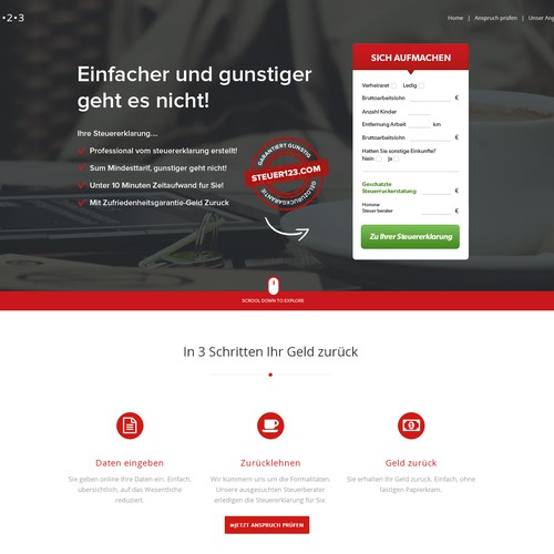 Landing page design contest entry by thecenx