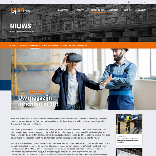 Creative website templates for a leading pallet racks company_ Meermagazijn Design by ChickenDinner