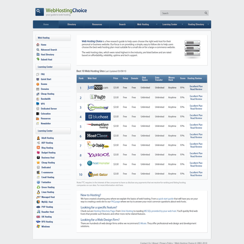 Redesign WebHostingChoice.com Design by blugraphic