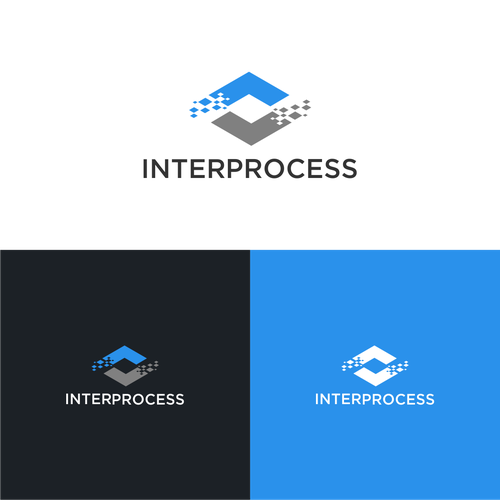 logo for INTERPROCESS, a digital products and services company Design by SALICKER