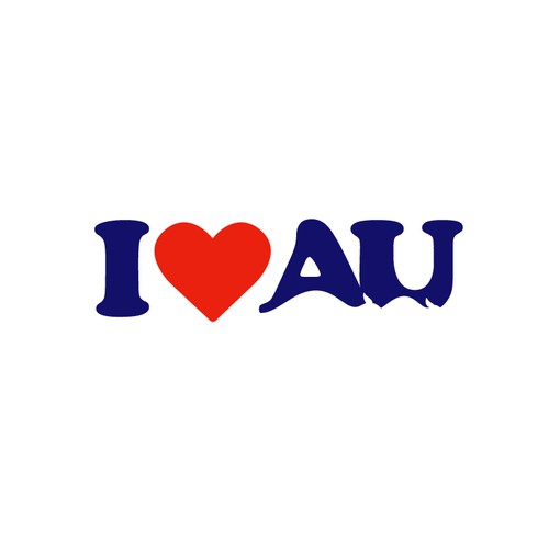 I Love Au Logo to appeal tourists and locals alike Design by playflowstudio