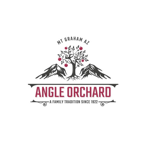100 year old orchard logo. Design by Mararti