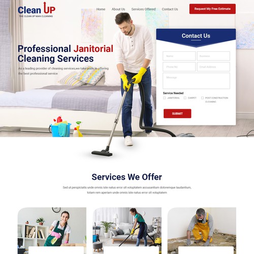 The Clean up man cleaning Design by Adventix