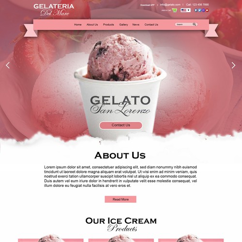 Design A Website For Our Gelato Ice Cream Shop Web Page Design Contest 99designs