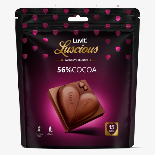 Design a standout label for a Premium Chocolate Homepack Réalisé par sapienpack