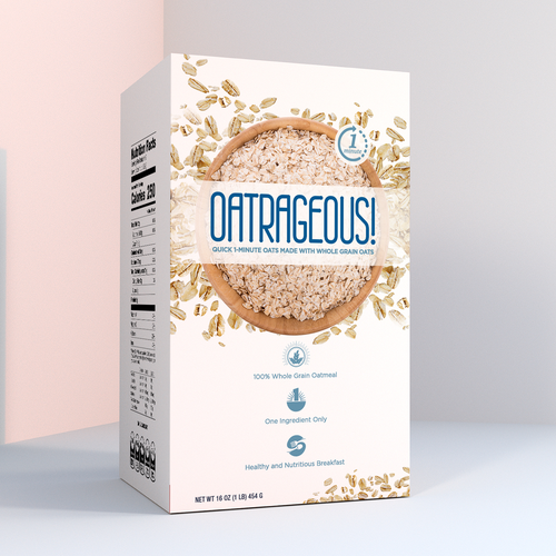 * Looking for an EYE-CATCHING and ELEGANT packaging design for Oatmeal * Design by MKZ STUDIO