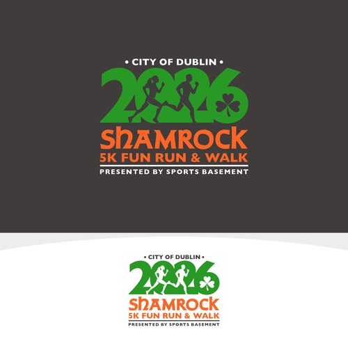 "5K Run T-shirt Logo: Shamrock 5K Fun Run & Walk (City of Dublin)" winning 