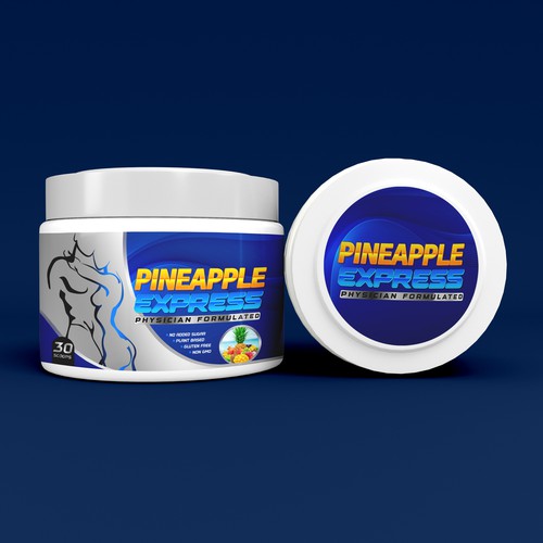 Label Design Pineapple express, A mens sexual supplement Design by susubayramm (insta)