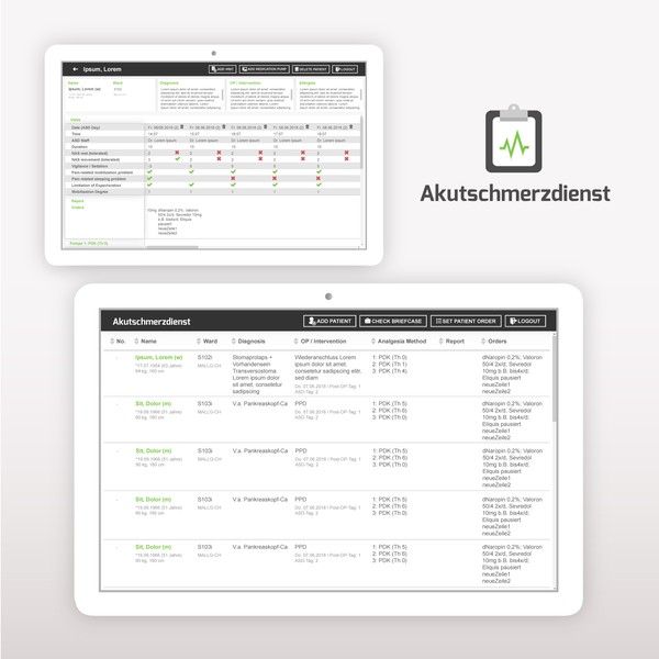 Design by Kris Design titled "Medical Documentation App for Akutschmerzdienst"