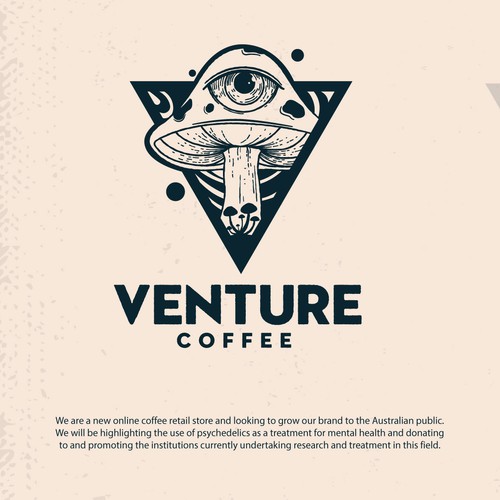 Venture coffee is a newly established coffee company seeking a psychedelic inspired logo! Design by Q.™️