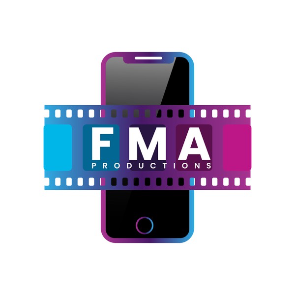 FMA Productions Logo – Modern Film Strip & Mobile Video Production Branding Design