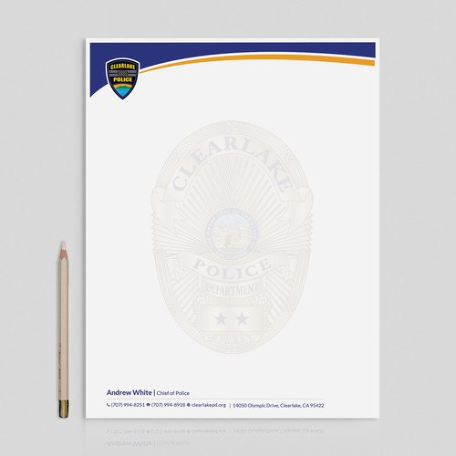 Clearlake Police Letterhead Stationery Contest 