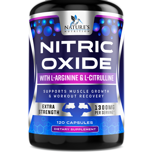 Nitric Oxide label design needed for Nature's Nutrition Réalisé par ZAKIGRAPH ®