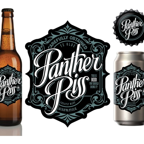 "Panther Piss" BEER Label - GuaranteedWinner - Blind, not private.   Get Pissed!   Design by gcsgcs