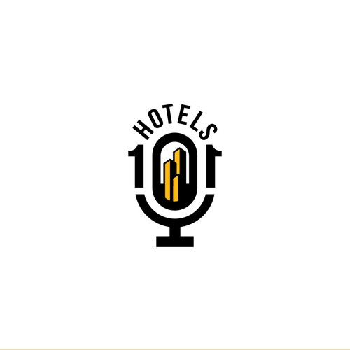 Create a logo for a podcast called - Hotels 101 - incorporate a hotel in the logo Design by Congrats!