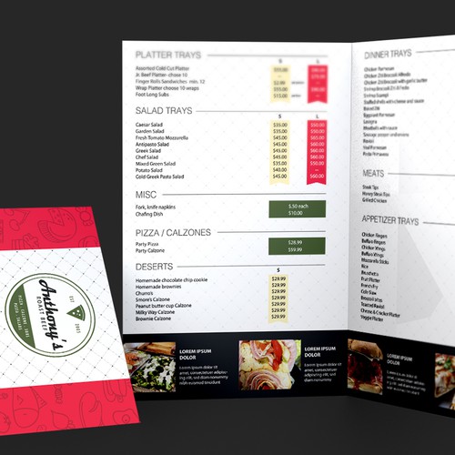 Love Food??? Create a modern, stylish Catering Menu for Anthony's Design by Artlock16