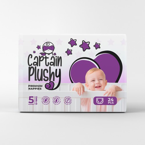 Packaging for playful baby diapers brand Design by Dimario Moretti