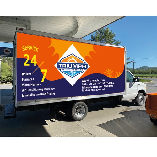 HVAC van wrap Design by the Moon Flower