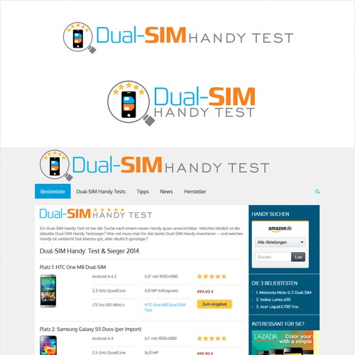 1 fresh logo for a website reviewing 2-SIM smartphones Design by XarXi