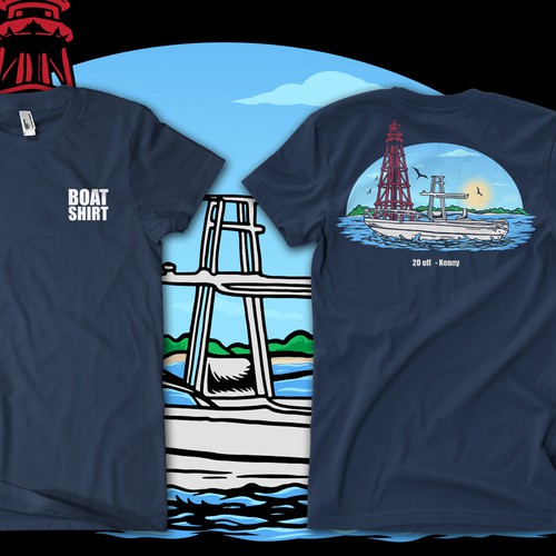 Custom boat shirts for the fam to wear fishing and diving Design by Oremeba