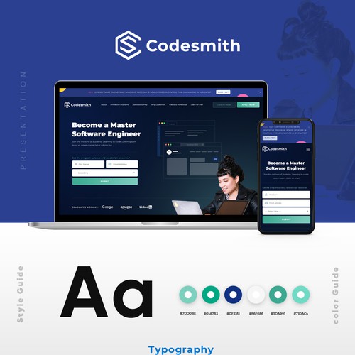"New website homepage design to attract software engineering students" Design by Interframers™