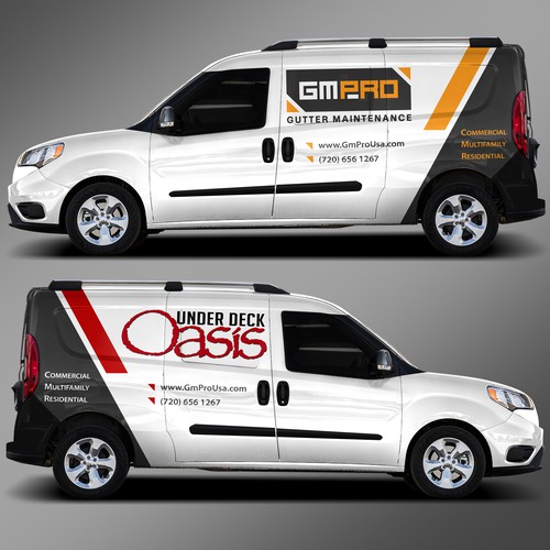 Create a van wrap advertising 2 businesses on 1 van (half/half) Design réalisé par Syns&Graphix™