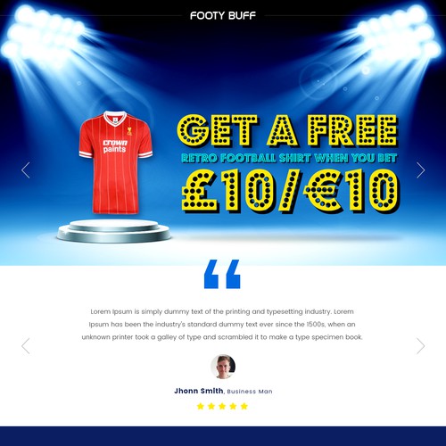Design a compelling limited time offer landing page for football fans Design by Pixtech