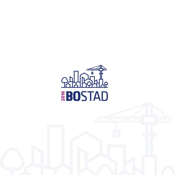 City panorama modern line-work logo