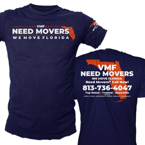 Bold, Professional T-Shirt Design for Veteran-Owned Moving Company (VMF Movers) Design by KartiK 2002