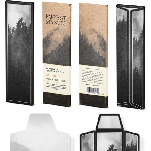 Mystical and elegant packaging for handmade natural incense Design by bcra