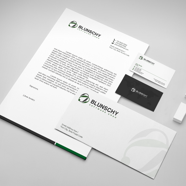 Design by Rully88 titled "Modern Logo Branding BLUNSCHY software GmbH"