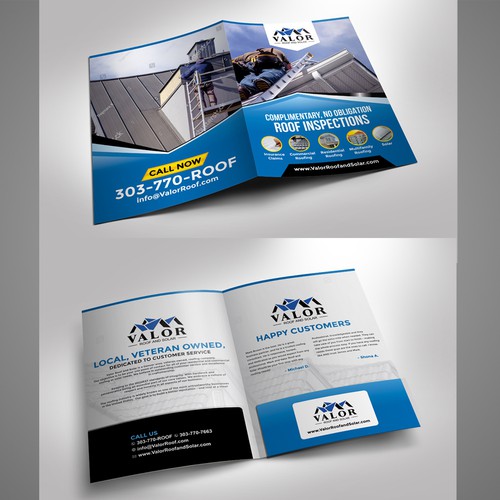 Presentation Folder Design, fast growing roof & solar company in Colorado.  Help us stand out! Design by Dzhafir