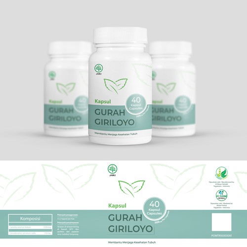 Design a Fresh, Simple, and Neat Label for An Herbal Supplement Bottle Design by Hoopoe_Designs