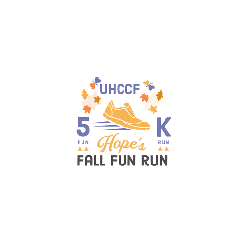 Fun logo for a Fall Themed 5K Run hosted by a charity Diseño de nuke.art