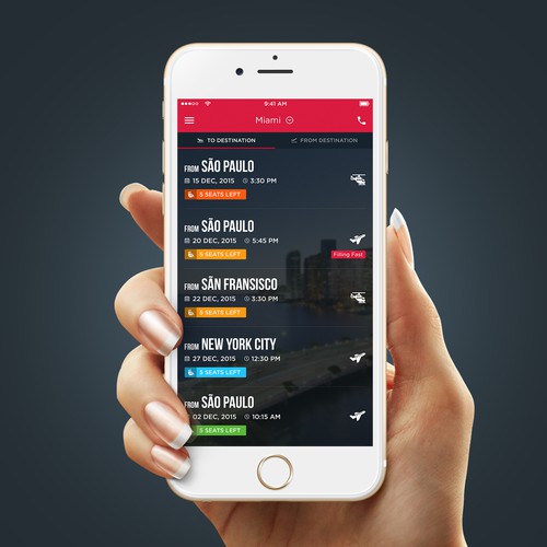 Create an App Design for Charter Flight App design contest