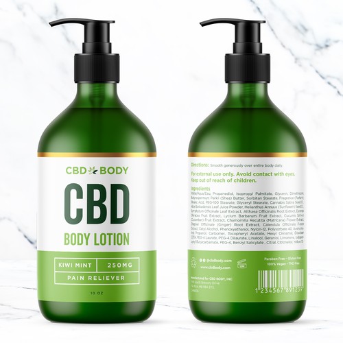 CBD Body Lotion Label Design Contest Design réalisé par bcra